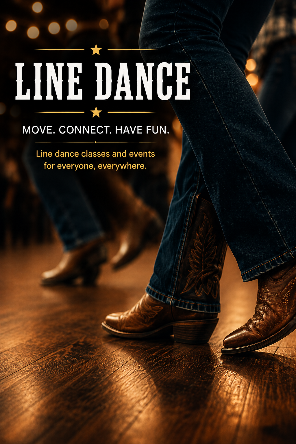 Line Dance poster: Move, Connect, Have Fun